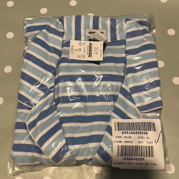 J. Crew Women’s Striped short sleeve knit pajama top AZ146 Blue & White Stripes - Picture 7 of 7